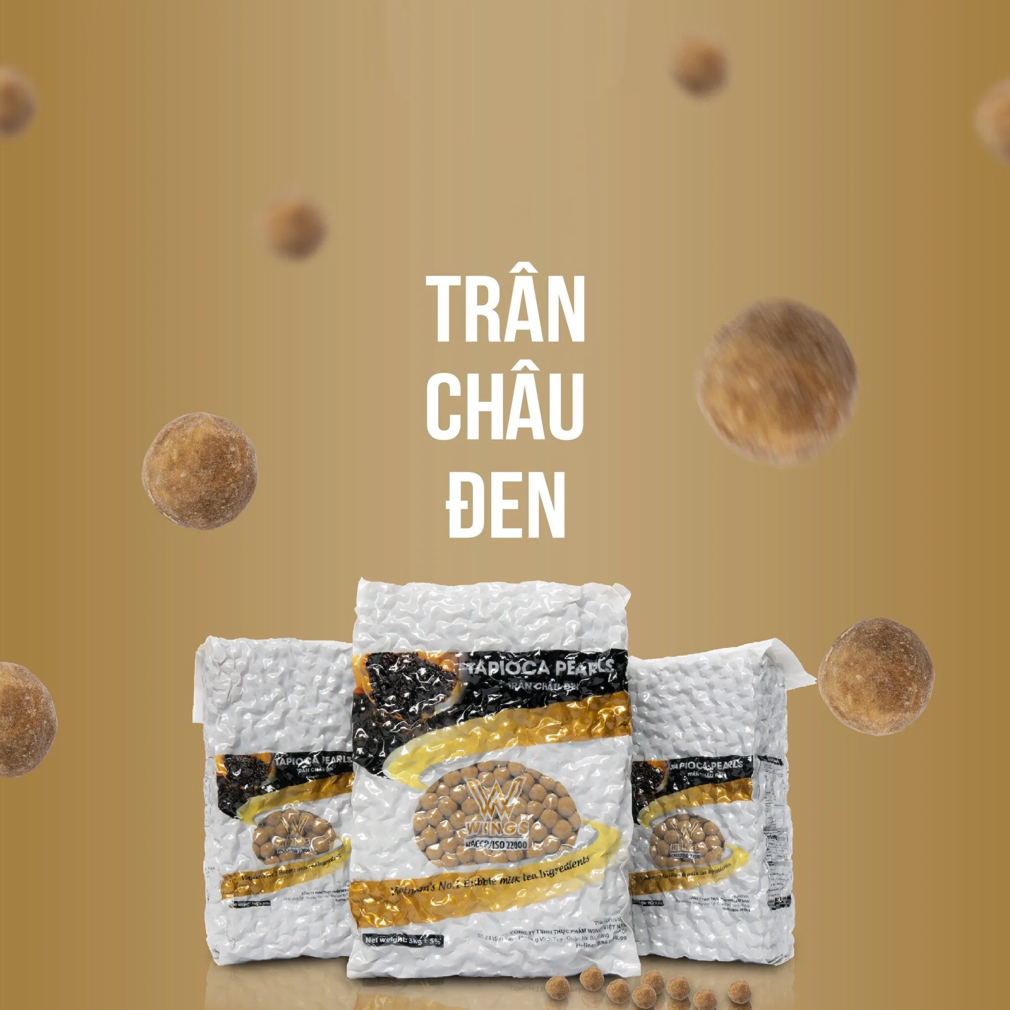 Tapioca Pearls Boba Milk tea Ingredients made in Vietnam 3kg