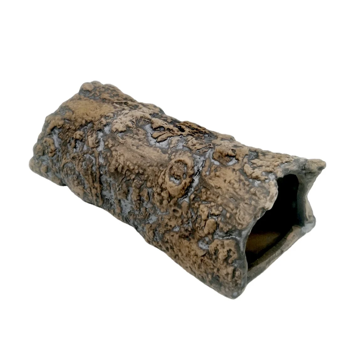 Ceramic Tree Hole Ornament, Betta Fish Accessories, Aquarium Decorations Wood House Small and Medium Fish Tank Decor