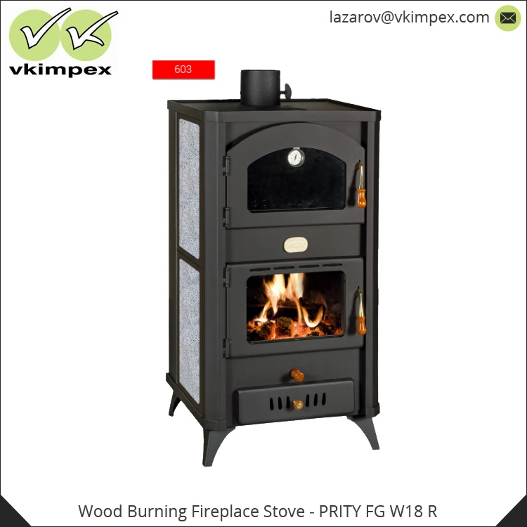 150 kg Weight High Heating Capacity Wood Burning Fireplaces Stove with Oven for Indoor Use
