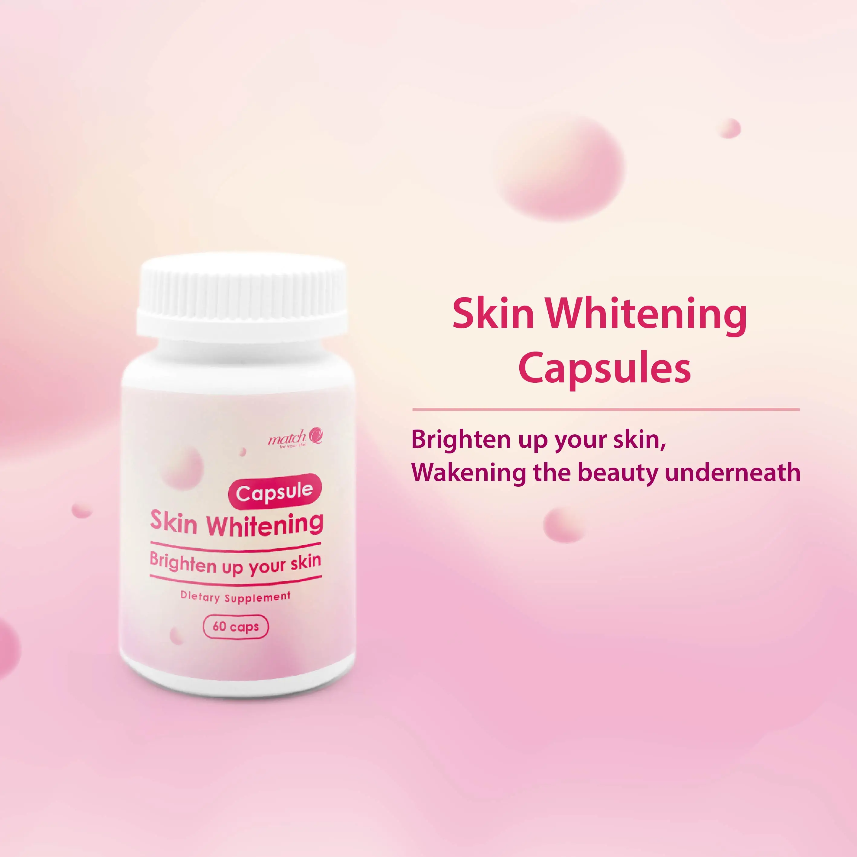 Match Q Skin Whitening Capsule Anti-Pigmentation Supplement with Vitamin C