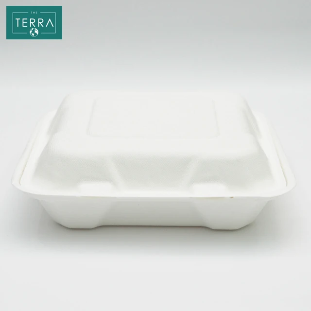 Vietnam White Biodegradable Boxes Packaging Pulp Moulding Surgarcane Bagasse Food Round 5-compartment tray