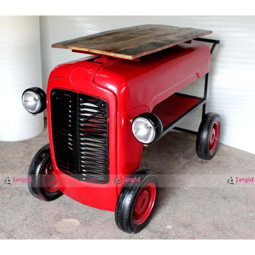 
Master Crafted Tractor Converted into Service Trolley cum Bar counter Table Indian handicrafts furniture export 