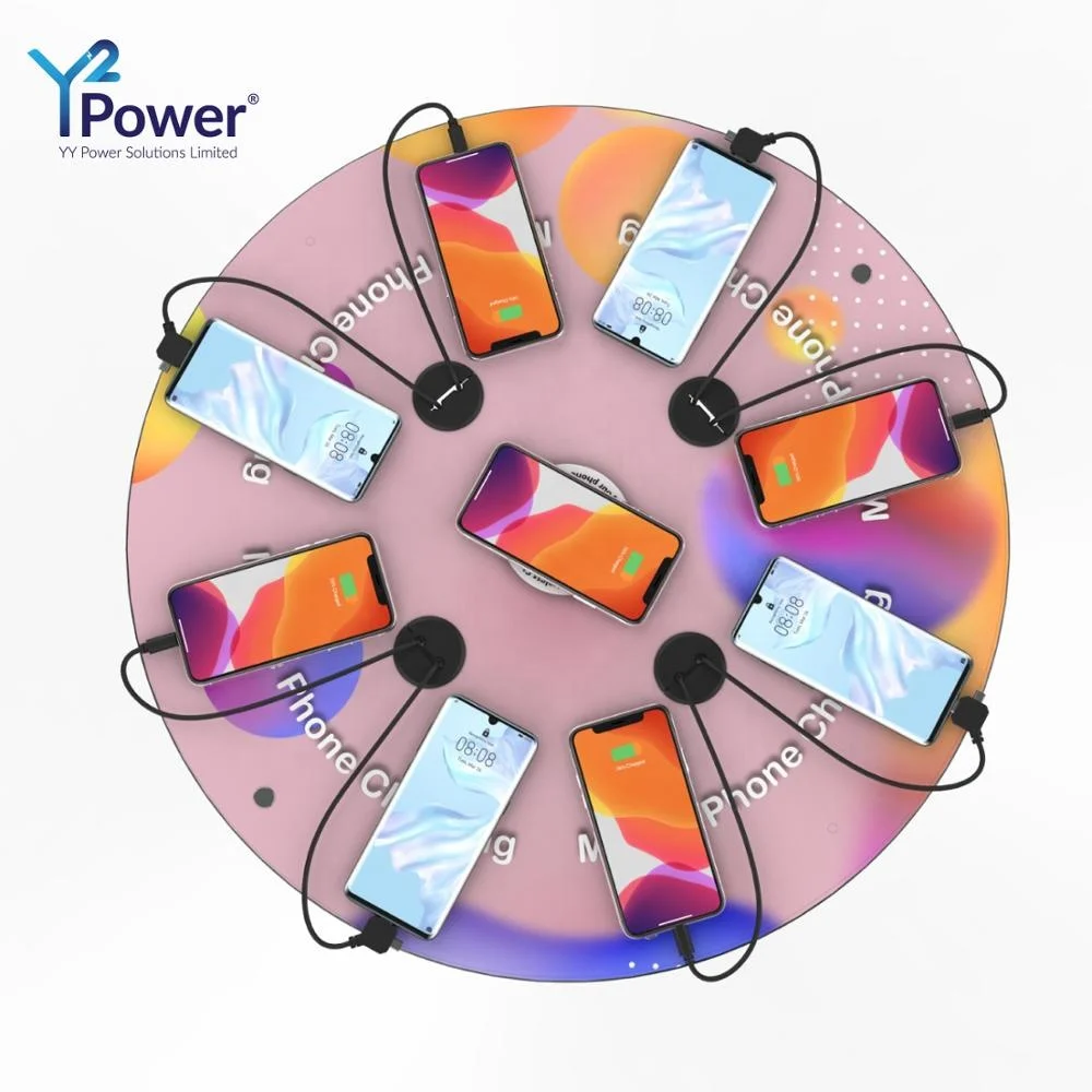 Y2 Power Classic Charging Table for bars, hospitality industry PT-T008-Y2 Steel wireless charge table for Restaurant Cafe