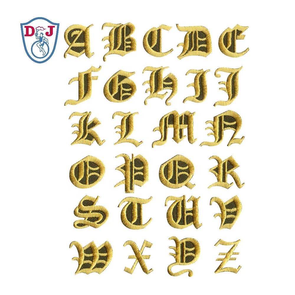 A-Z Alphabet Patch 26 Letters Set Stickers Custom Name Embroidery Clothes Personalized Iron On Embroidered Badge  Factory Price