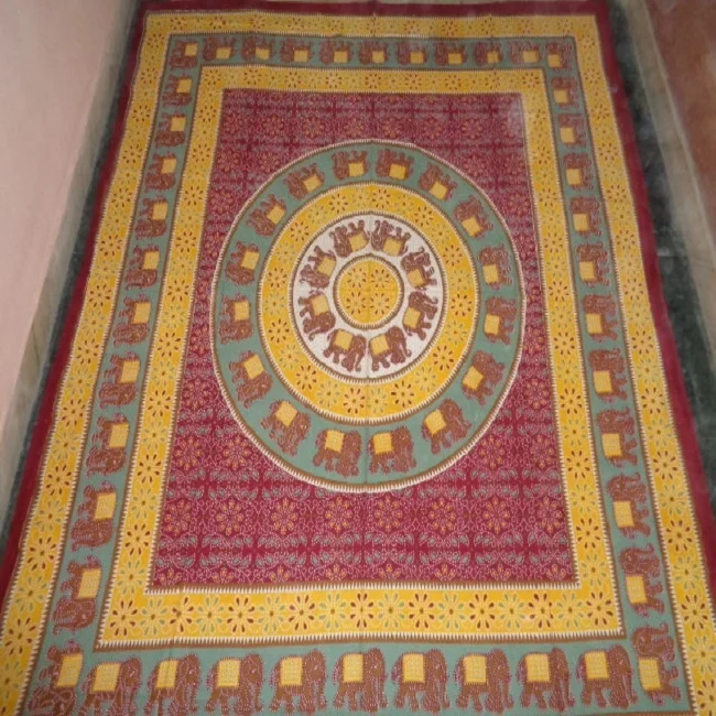 New Round Elephant Mandala Printed Cotton Bed Sheets/Wall Hangings Tapestry Wholesale From India