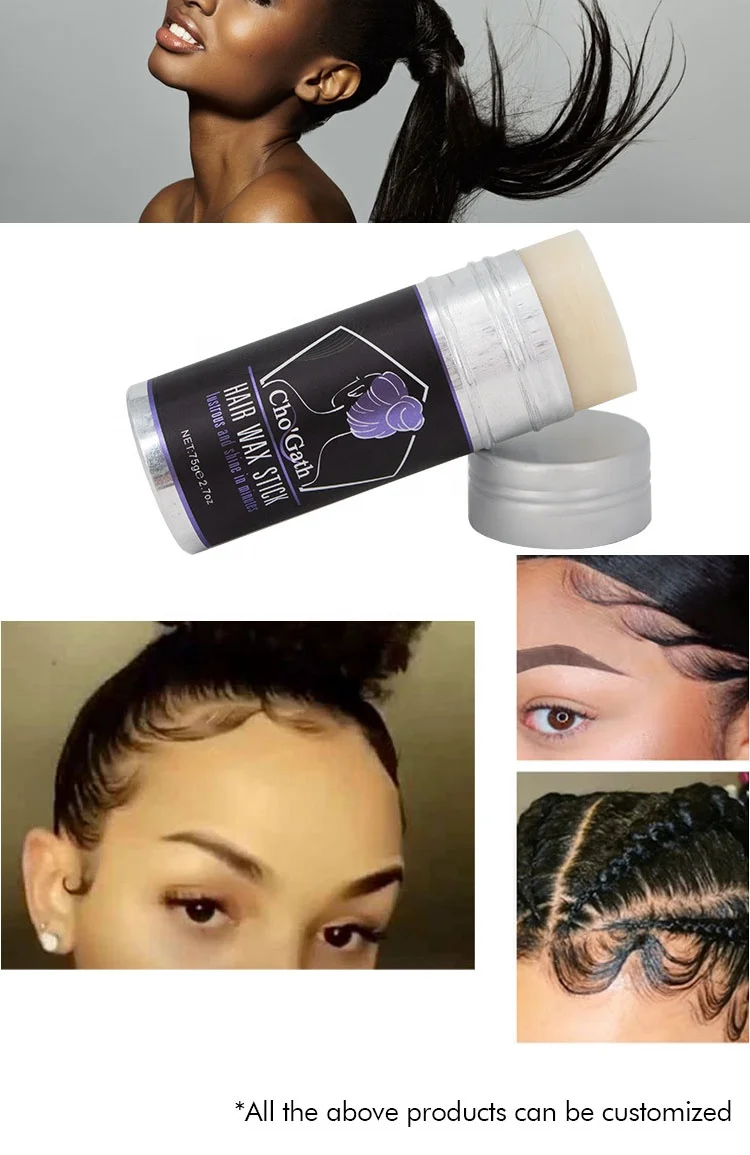 USA wholesale 3-day delivery Unisex Wig stick sleeek Wax Pomade Stick with beeswax black castor oil