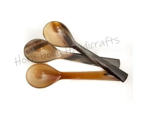 High Quality Buffalo Horn Spoon Natural Handmade Ox Horn Salad Server Cutlery Set Kitchenware And Restaurants Spoon Set