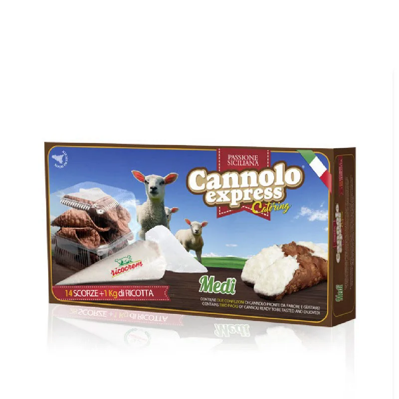 High Quality Flavored Italian Sweet Frozen Sheep ricotta Cream KIT 14 cannoli 200pcsxpallet for Export