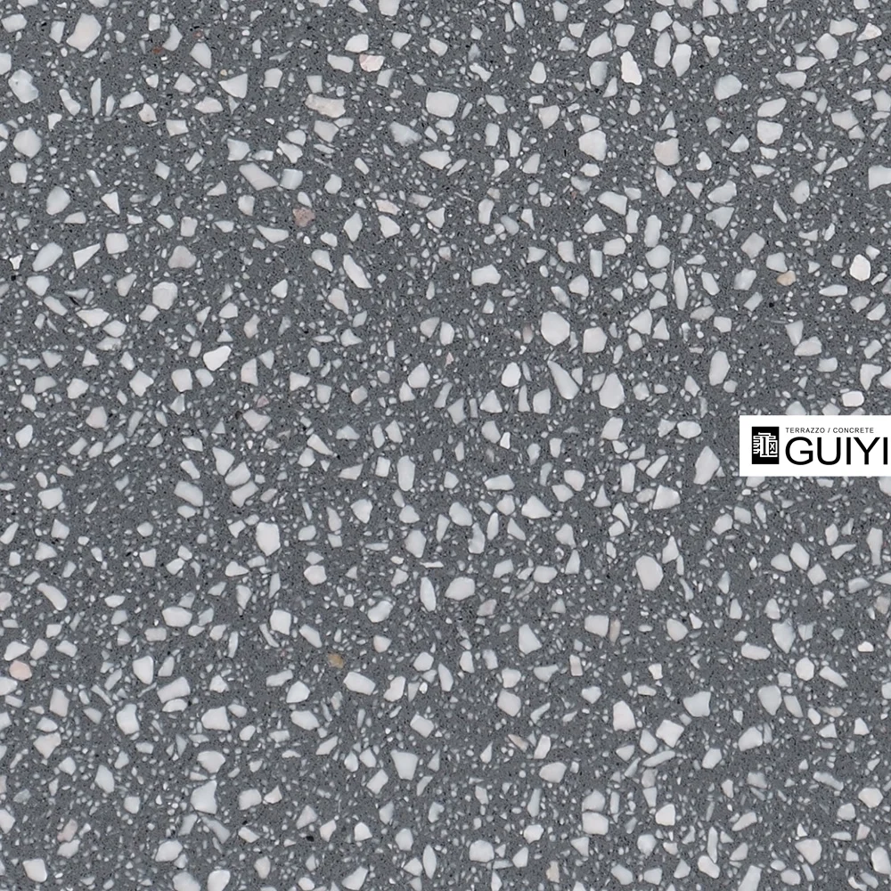 terrazzo grey color vanity top cement slab china factory building material artificial stone