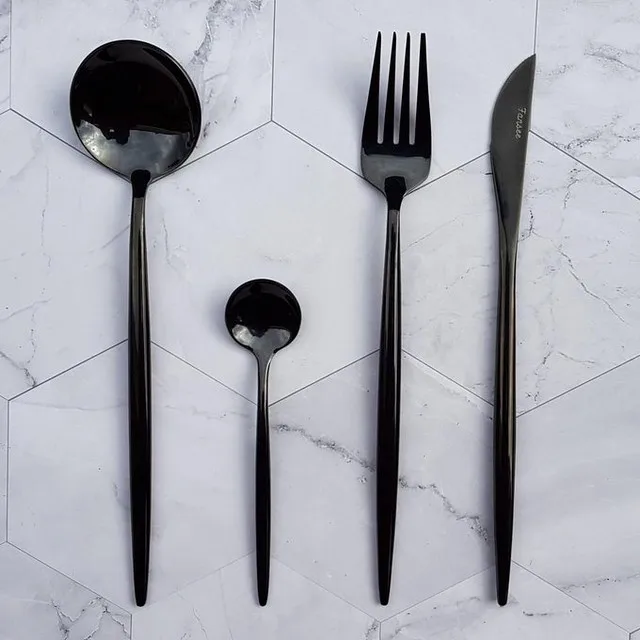 Vintage Design Dish Serving Spoon Simple Design Aluminium Casting Antique Colour Well Polished Flatware Kitchenware Cutlery set