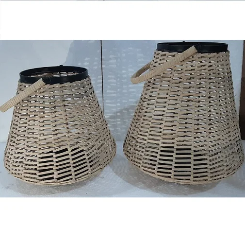 Hot Selling Iron with Cane Fruit Basket Customized Design handcrafted Antique Fruits Cane Basket in wholesale price from India