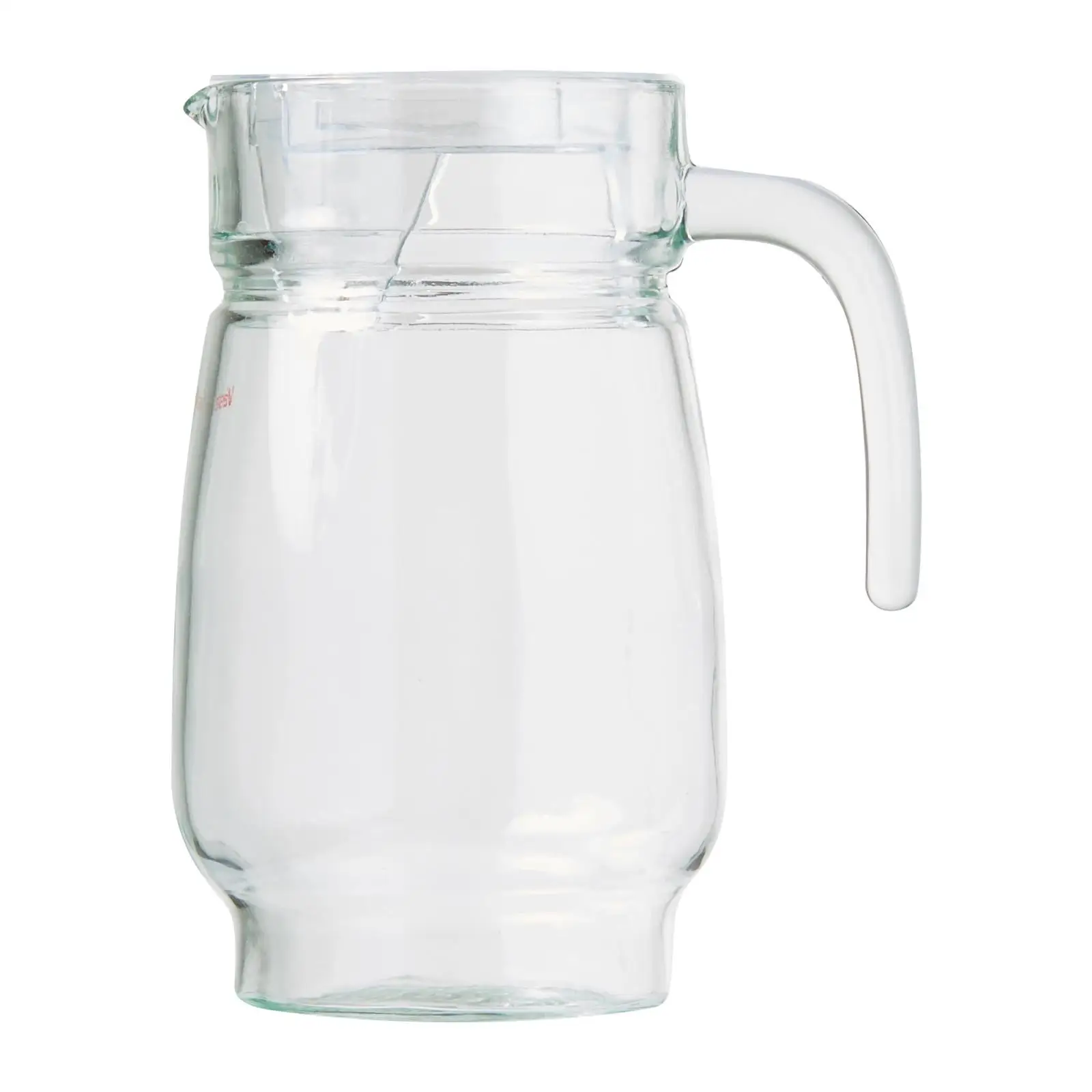 High Quality Vesta 1.6L Tivoli Glass Jug with Plastic Cover for Cold and Warm Liquids Diameter 12 H20.5cm