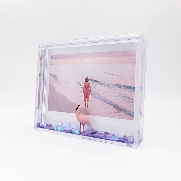Funny Flamingo Floater High Quality Plastic Shake-it Latest Style Glitter Liquid Instax Wide Frame