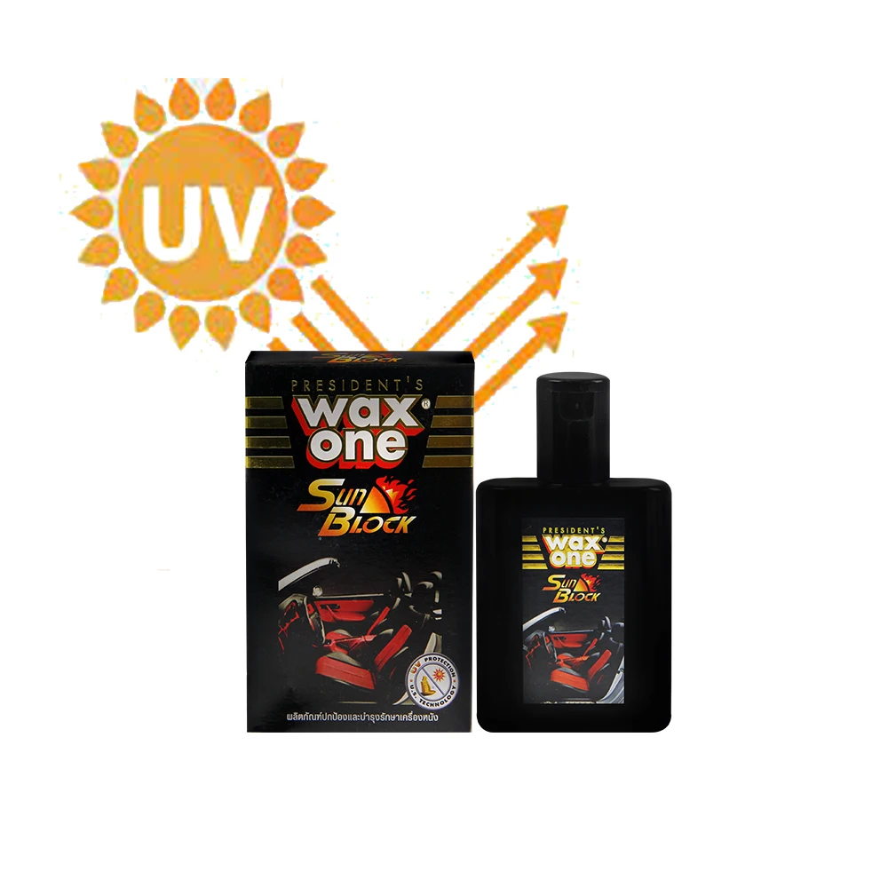 No.1 уход за автомобильным сиденьем, производственная цена WaxOne Sun Block, кожаная жидкость для защиты автомобильных сидений, 110 мл, Лучший Тайский продукт
