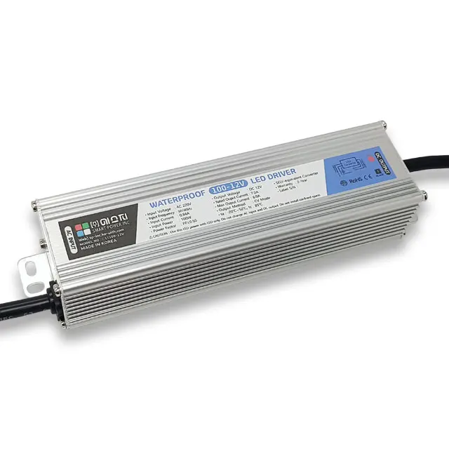 Водонепроницаемый светодиодный драйвер IP67, 220 В, вход переменного тока 12 В, 100 Вт, выходной источник питания постоянного тока для модулей светодиодных ламп, Сделано в Корее