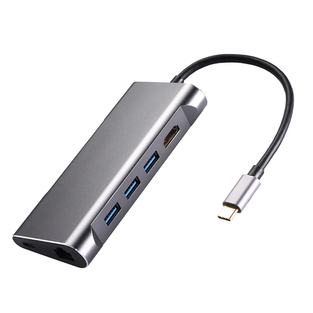  Type C до 3 0 USB-концентратор RJ45 гигабитный Ethernet SD/TF кардридер