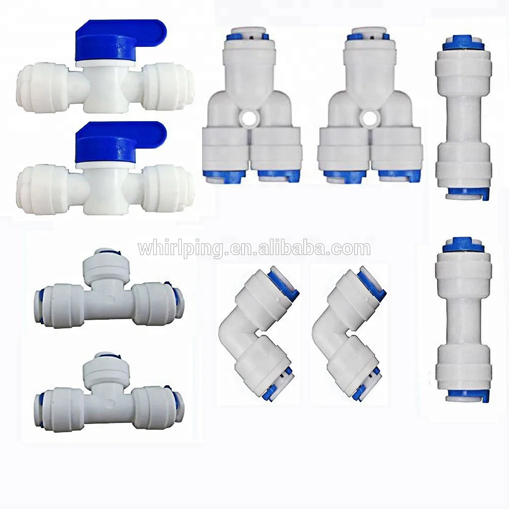 Cincosolar-water connector plastic white, 1/4, fast connection, water filter parts