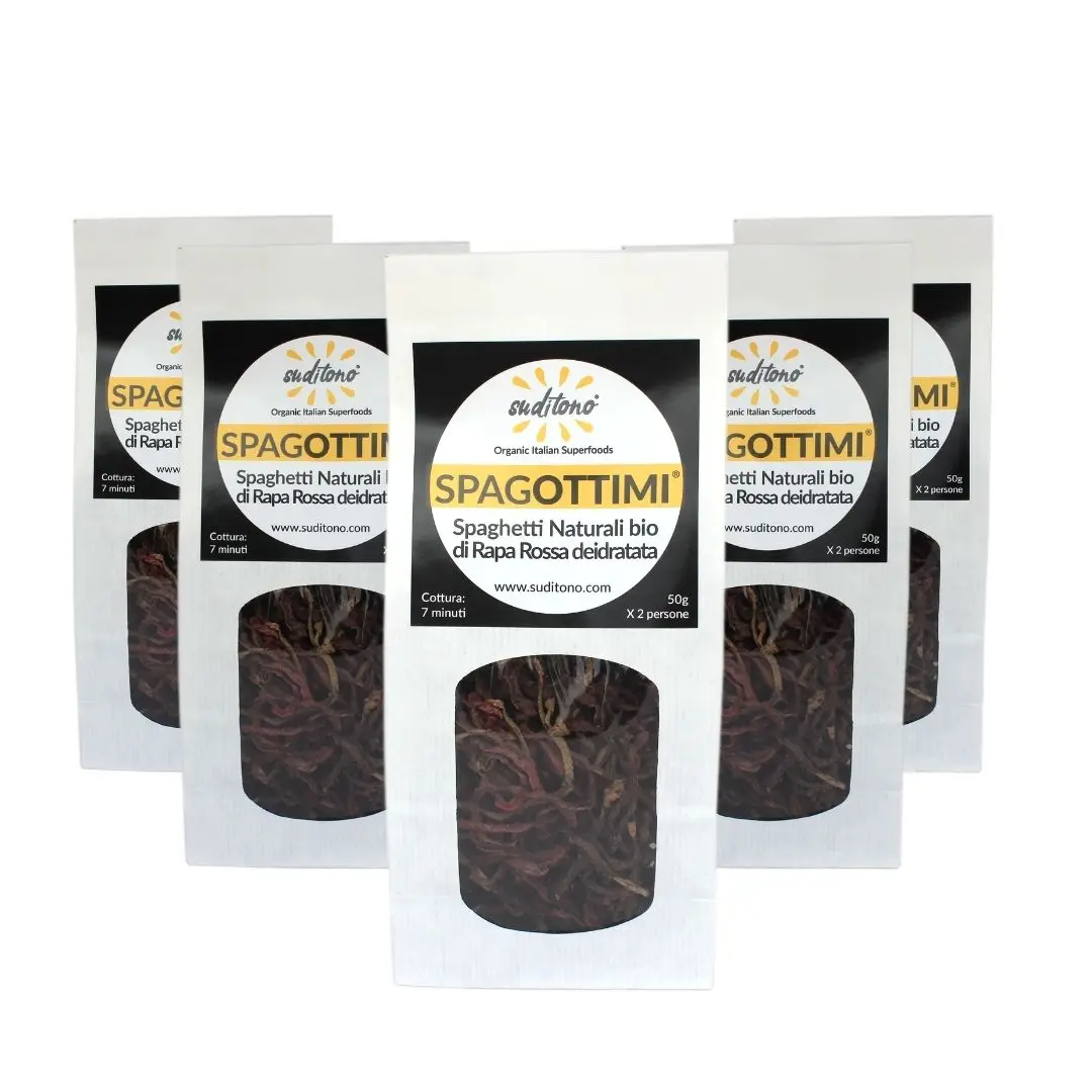 Stock 40 pieces - Organic spaghetti 100% vegetables SPAGOTTIMI RED BEETROOT gluten free dry noodles 40pcs