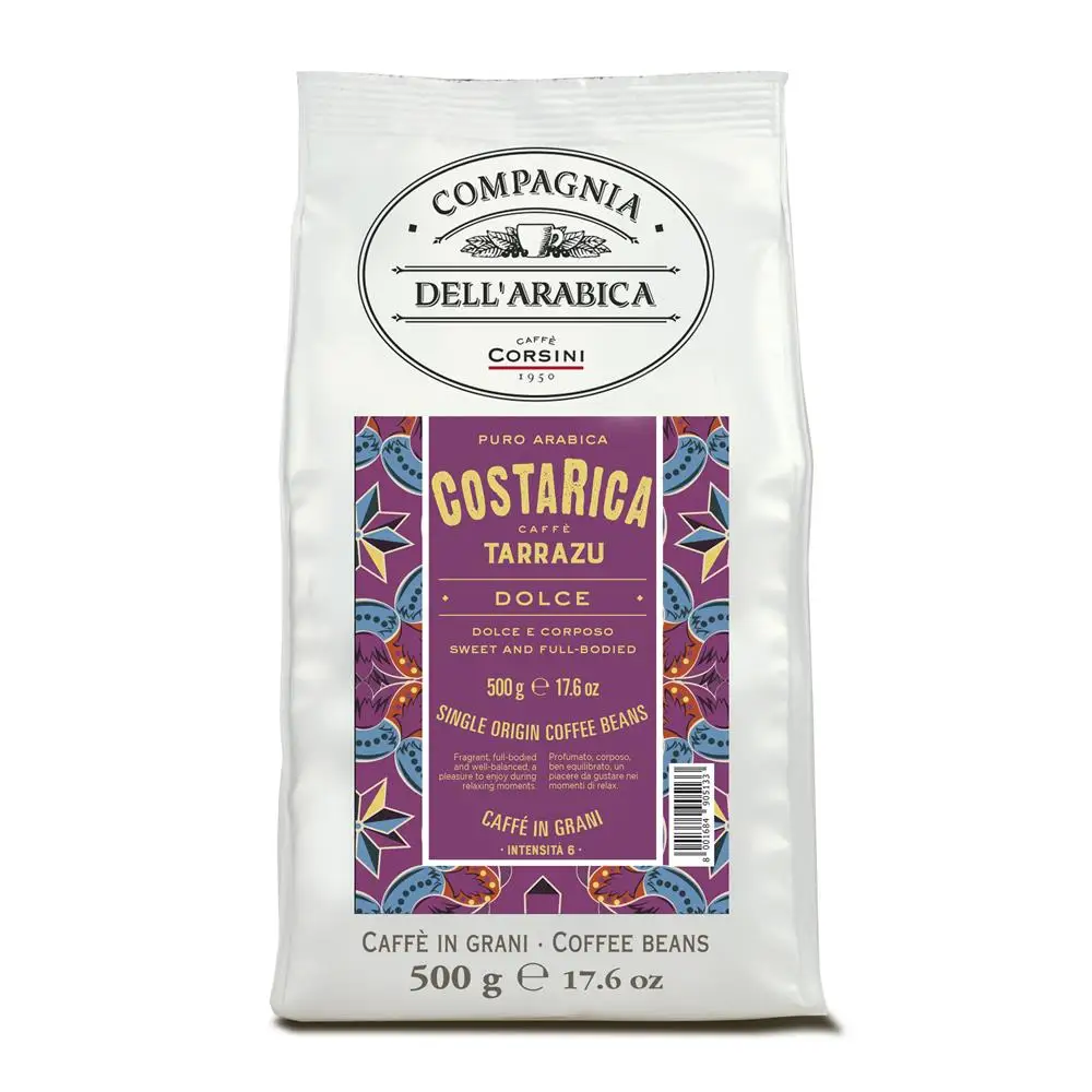 Caffe Corsini кофейные зерна Costarica 100%, арабское монопроисхождение, эспрессо, 500 граммов
