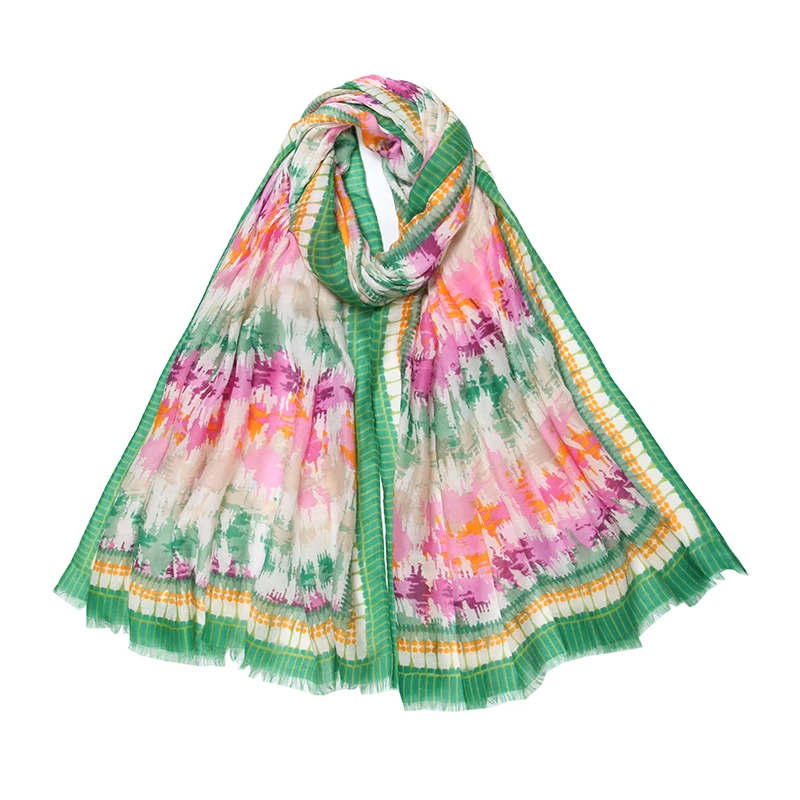 Тысячи шарф стили в магазине 180X90cm граффити живопись масляными красками с принтовым дизайном изготовленным на заказ логосом вискоза