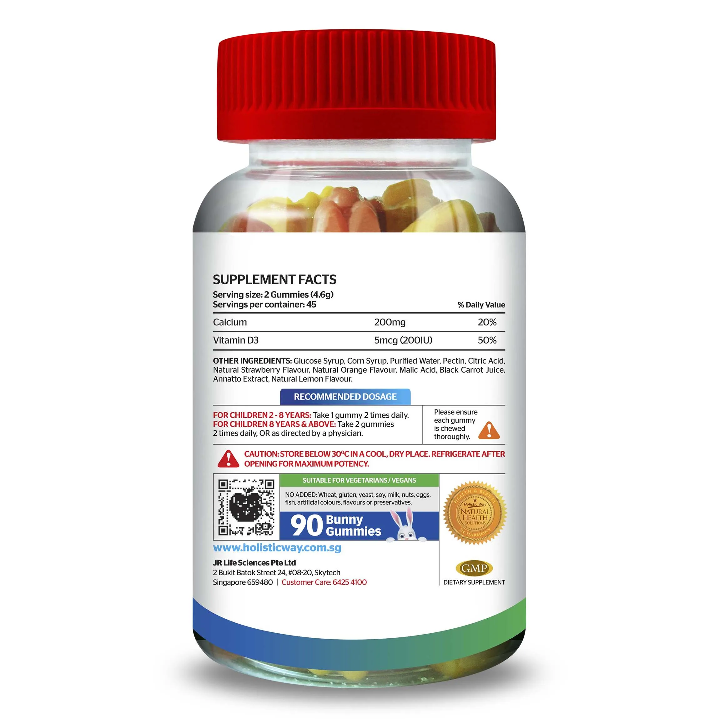 
Calcium And D3 Children Gummy (90 Gummies) Improved Bone Density Holistic Way From Canada 