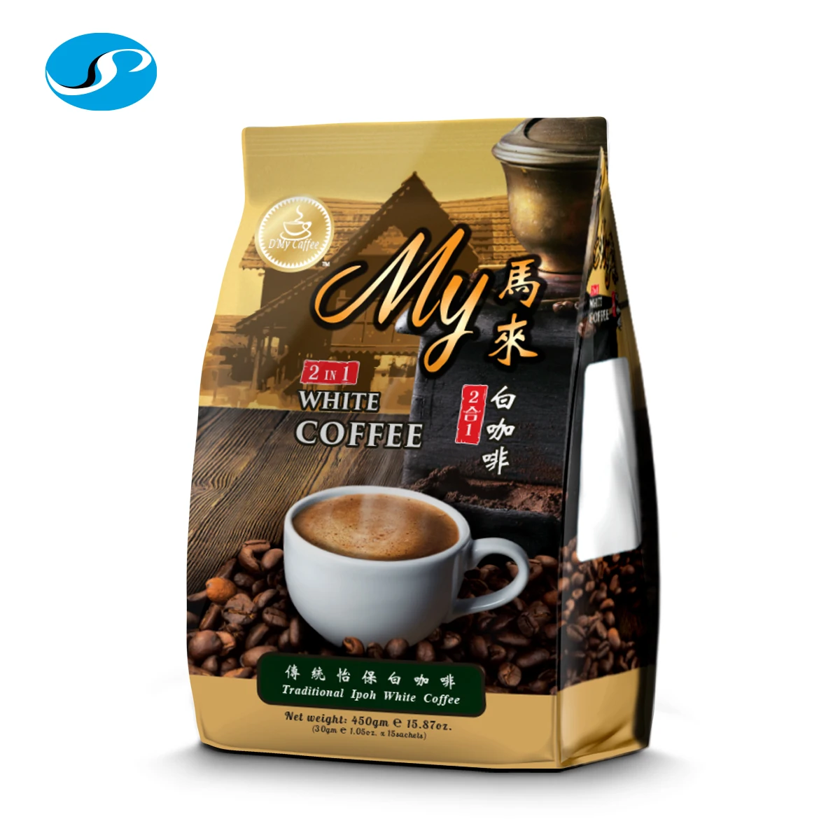 OEM Pure Traditional Ipoh White Coffee Powder without sugar sachet Strong Coffee Aroma for home & cafe Made in Malaysia