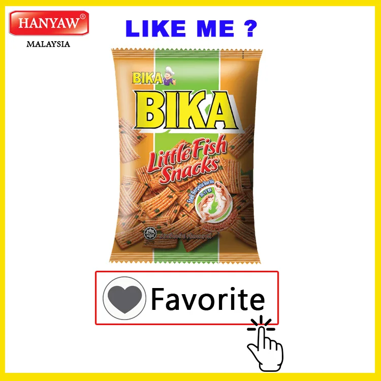 [Malaysia] Fast Shipping + Halal Certified BIKA LittleFish Snacks Anchovies Flavoured ( 10 pcs x 6 Bags x 70g / Ctn )