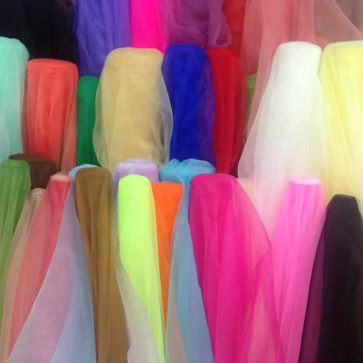Hot Selling Organza chiffon gauze transparent fabric for wedding and packaging