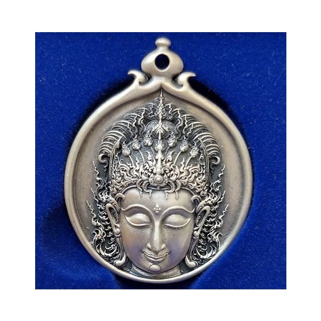 Подвеска-амулет Будды Bodhisattva Серебряный Гуань Инь Премиум качество из Таиланда Коллекция высокого класса