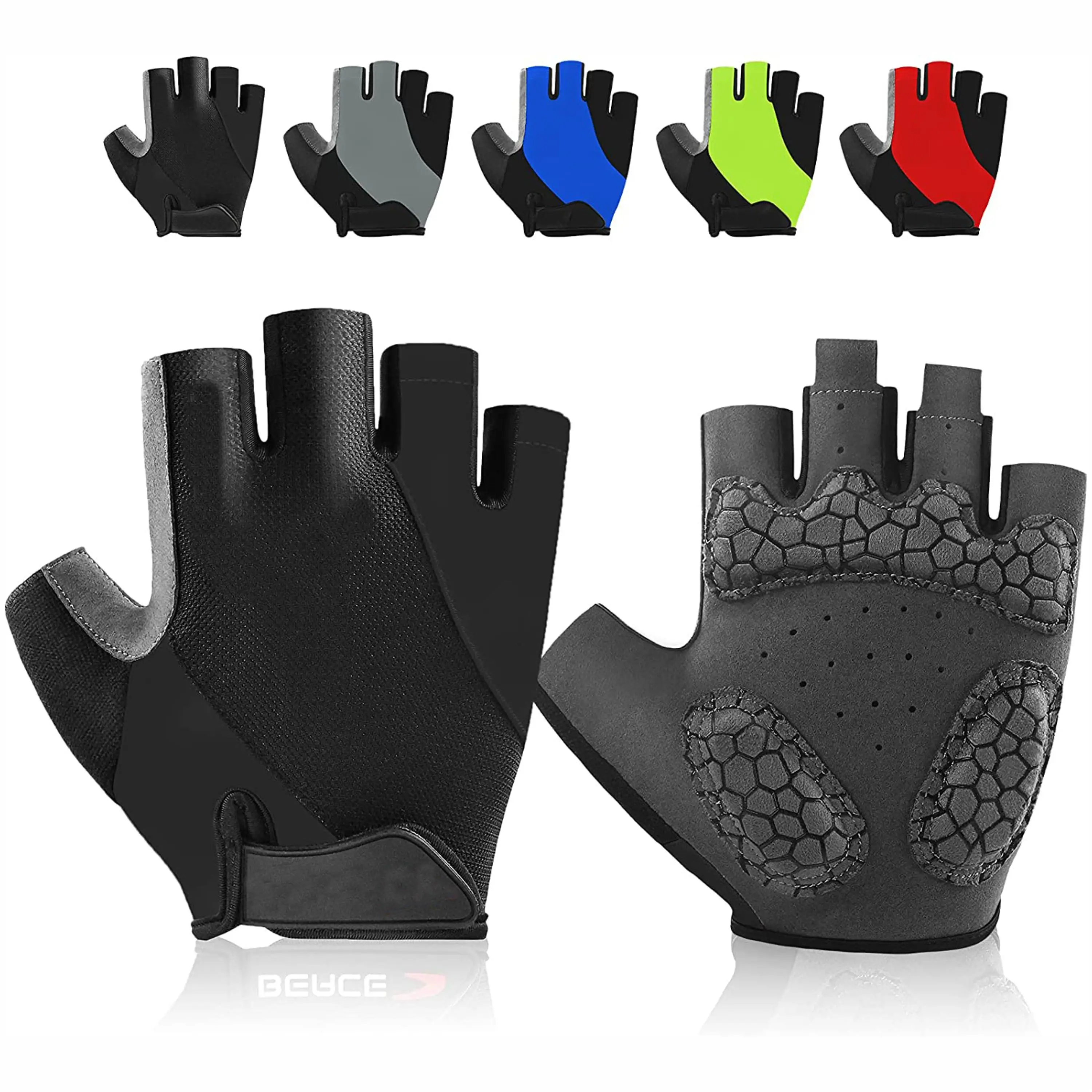 OEM Customized Best Customized Men Women Fingerless Bicycle Gloves Padded Cycling Bike Racing Riding Gloves Factory