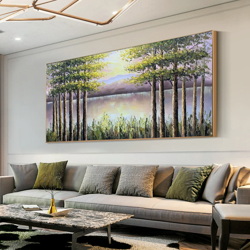 Abstract Golden Leaf Canvas Painting Modern Wall Art Decorative Picture Nordic Style Living Room 20*39 inch