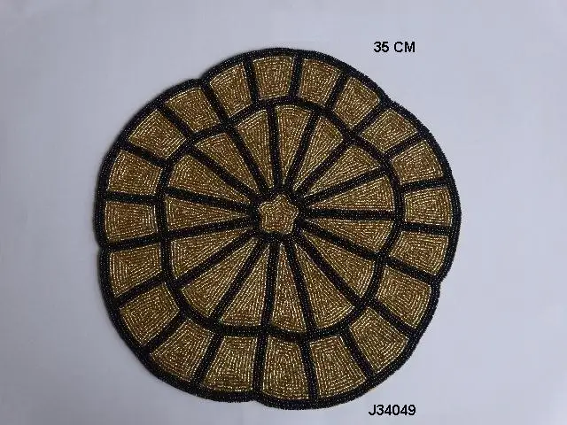 
Black Glass bead place mats and coasters with different colours and patterns 