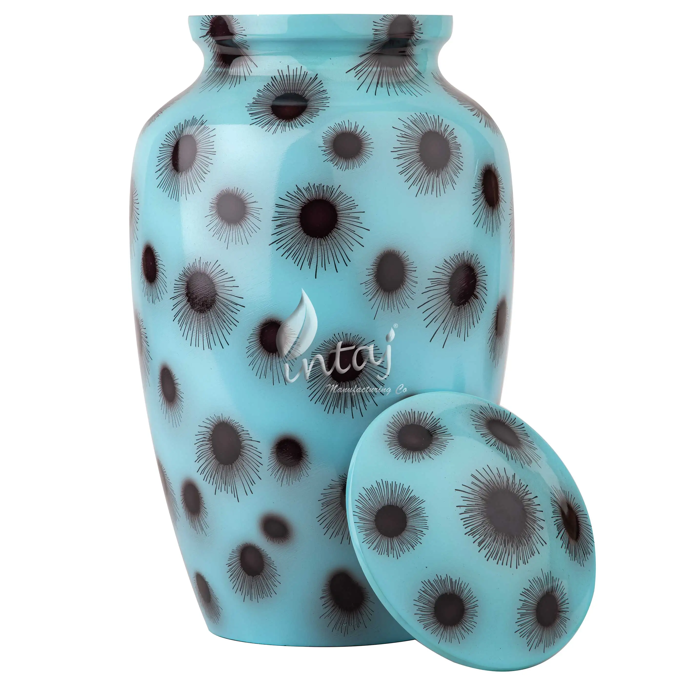 Floral print  Cremation Urns for Human Ashes - Adult Large Funeral Urns Handcrafted - STAR INDIA CRAFT