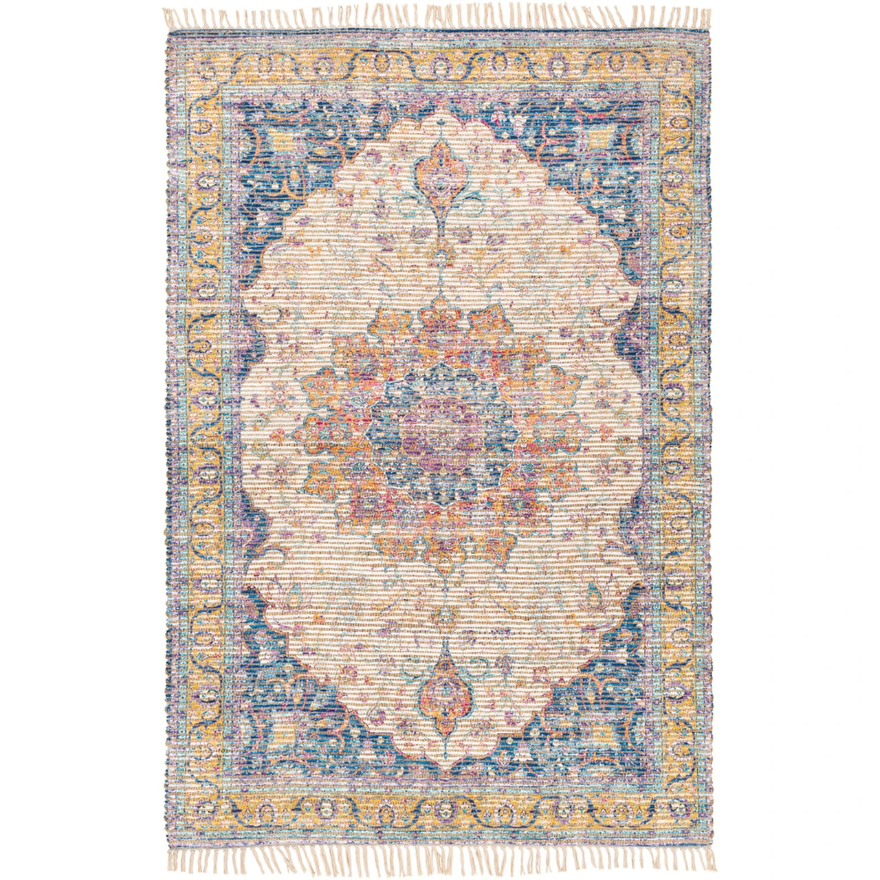 Large Modern Boho Persian Design Rug 5X7ft Cotton Carpet for Living Room Door Prayer Space Rectangle weave print