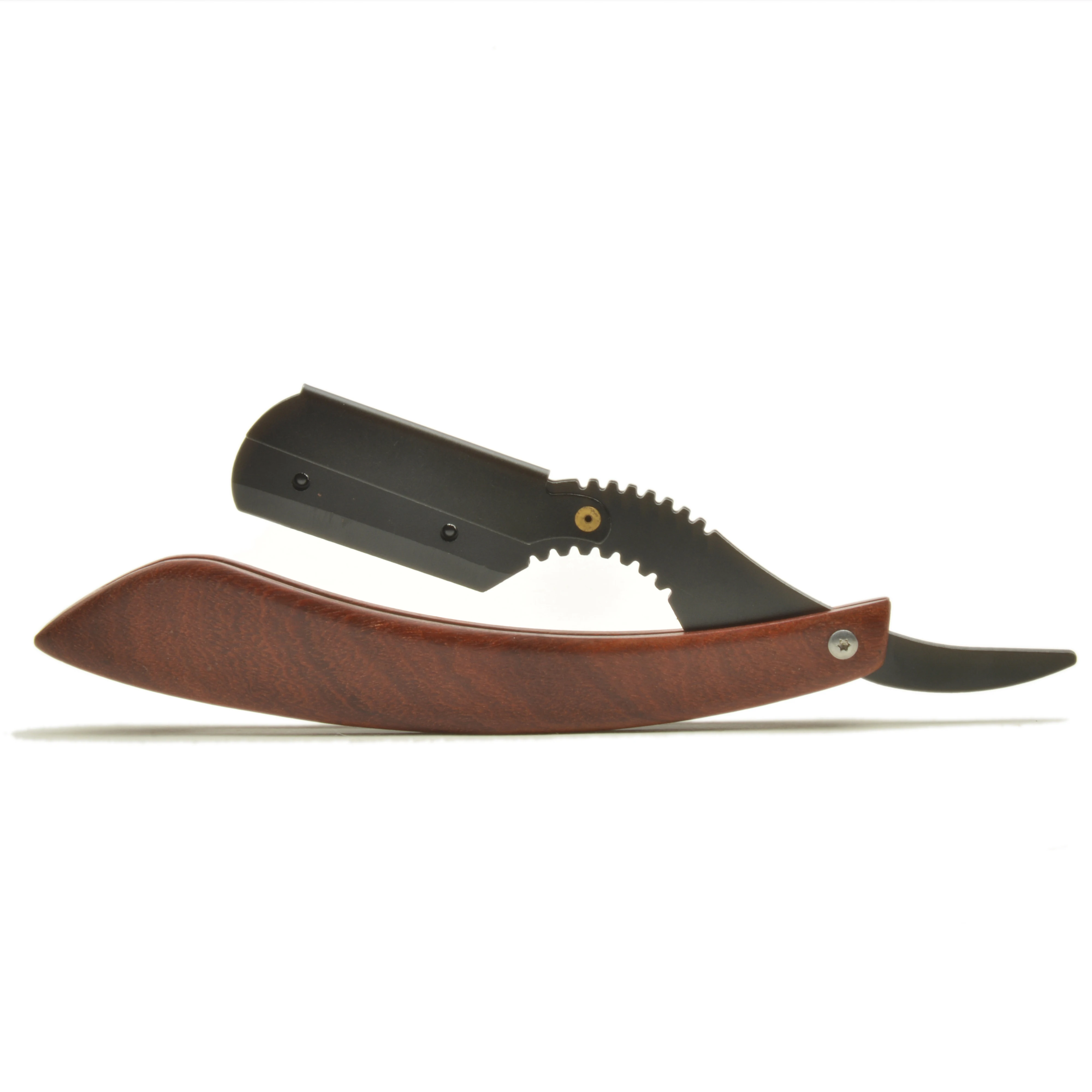 Natural Color Private Label Color Wood and Stainless Steel Razor Straight ,Black Straight Edge Barber Razor