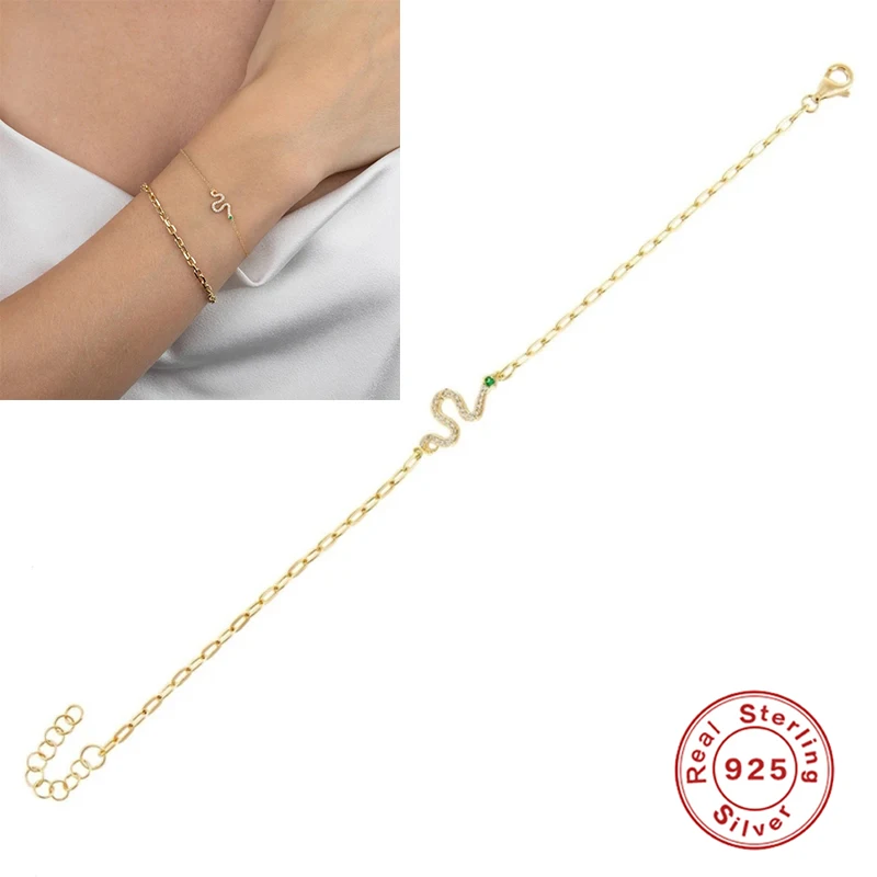 CANNER Thailand Factory Jewelry Hot Selling 925 Sterling Silver 18K Gold Plated Snake Bracelet For Woman