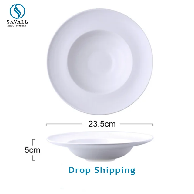 Savall HoReCa OEM 5-10inch Round deep pasta ceramic soup plate wedding ceramic plate porcelain soup plate ceramic