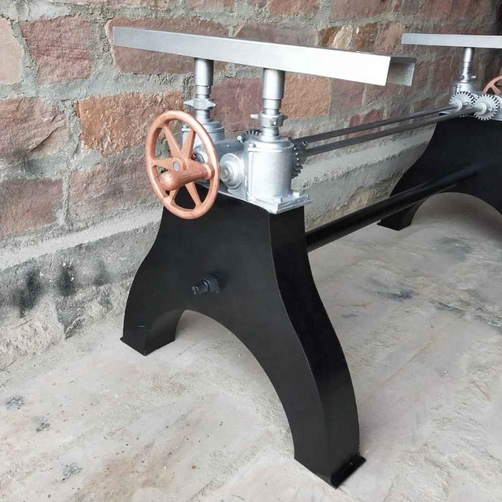 Vintage Industrial HURE Crank Table, HURE Crank Table Base Dining Room Furniture Home Furniture Metal Antique Iron T/T 30%/70%