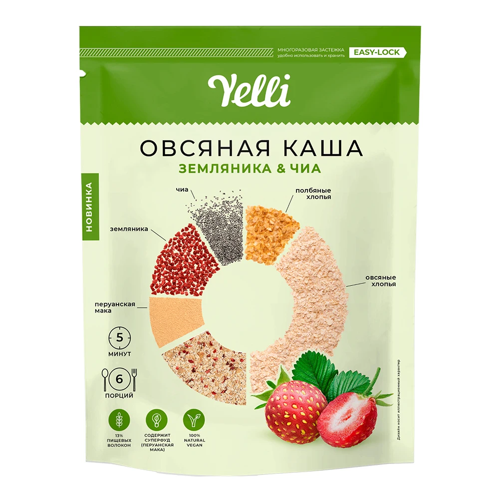 OAT Porridge strawberry & chia Yelli 180g