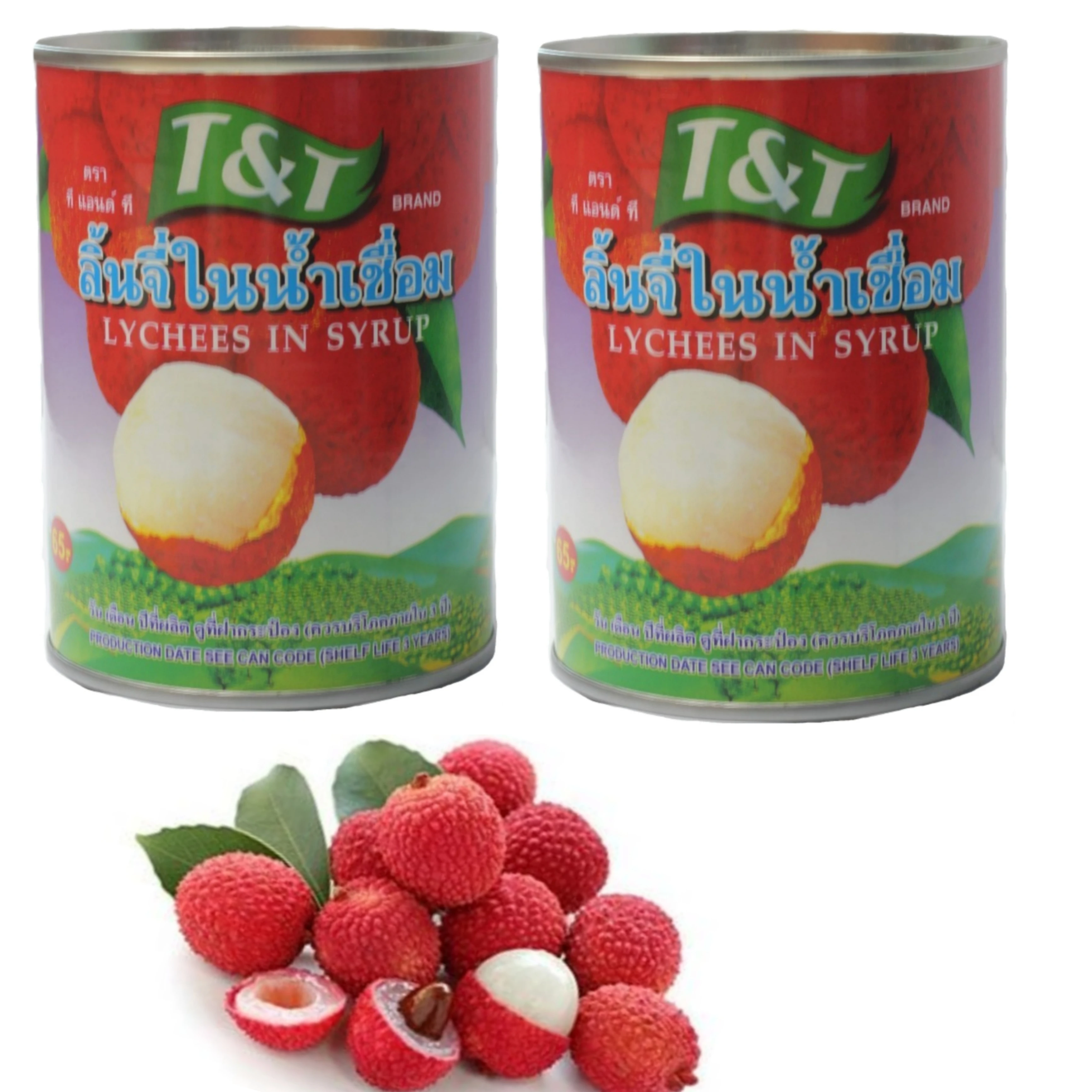  Банки для фруктов и еды в сиропе премиум-класса из Таиланда T & Lychee 0 525