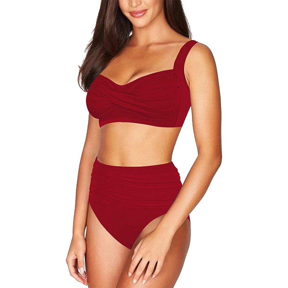 2023 wholesale price plain color swimsuit swimwear Cheap bikini bandage bikini