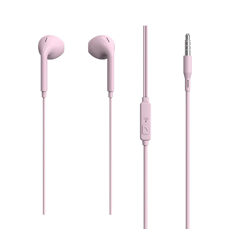 New Design Pink Colour 3.5mm Earphone Handfree with 1.2 Meter Neckband Wired Wire for Comfort and High Quality Experience CN;GUA