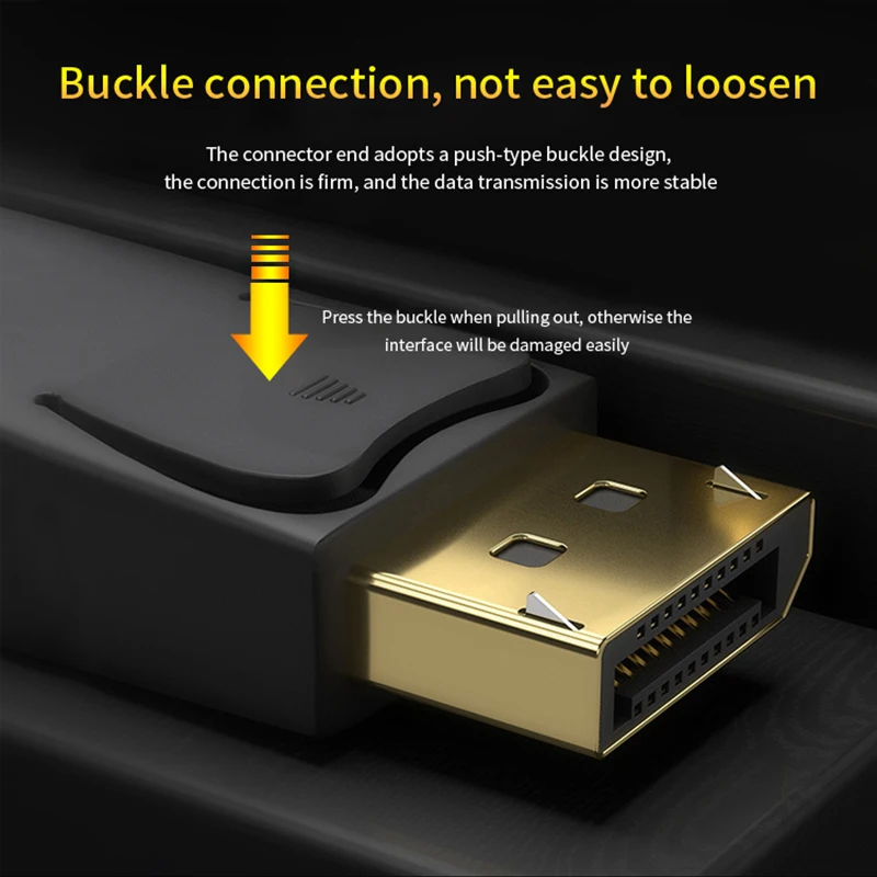  1.8M 6FT 8K Gold Plated DisplayPort DP to HDMI Adapter Cable Cord Display Port Male To HDTV Converter