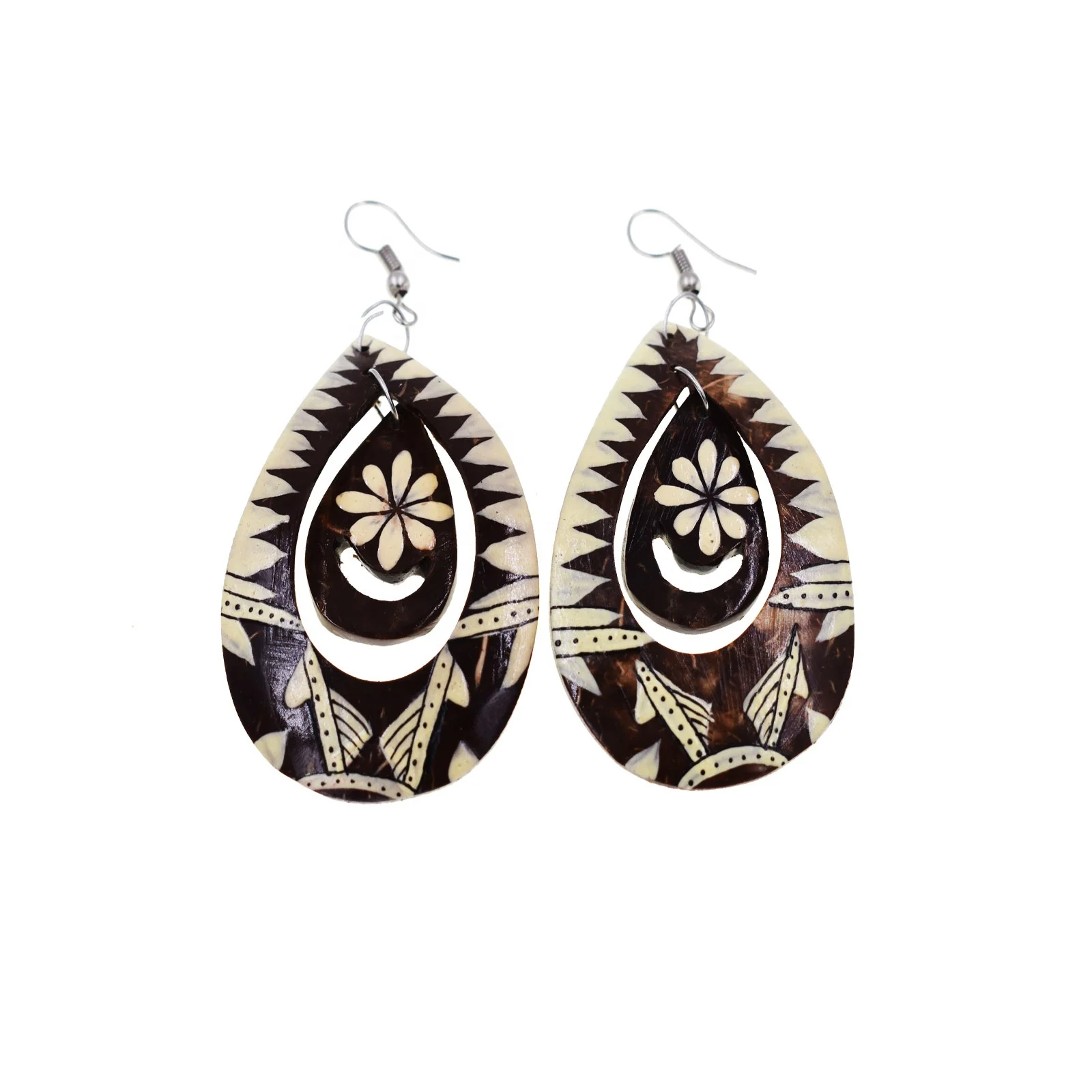 Fashion Jewelry Bohemian Coconut Rattan Handmade Earring Mixed Designs Drop Straw Earrings For Women