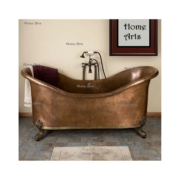 Fabulous Design Copper Bathing Tub Handmade Customized Size And Shape Bath Tub With Solid Brass Legs For Sale