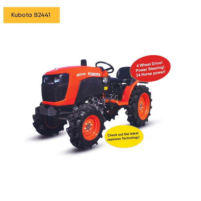 24HP Engine 4 Wheel Tractor Kubota Low Price
