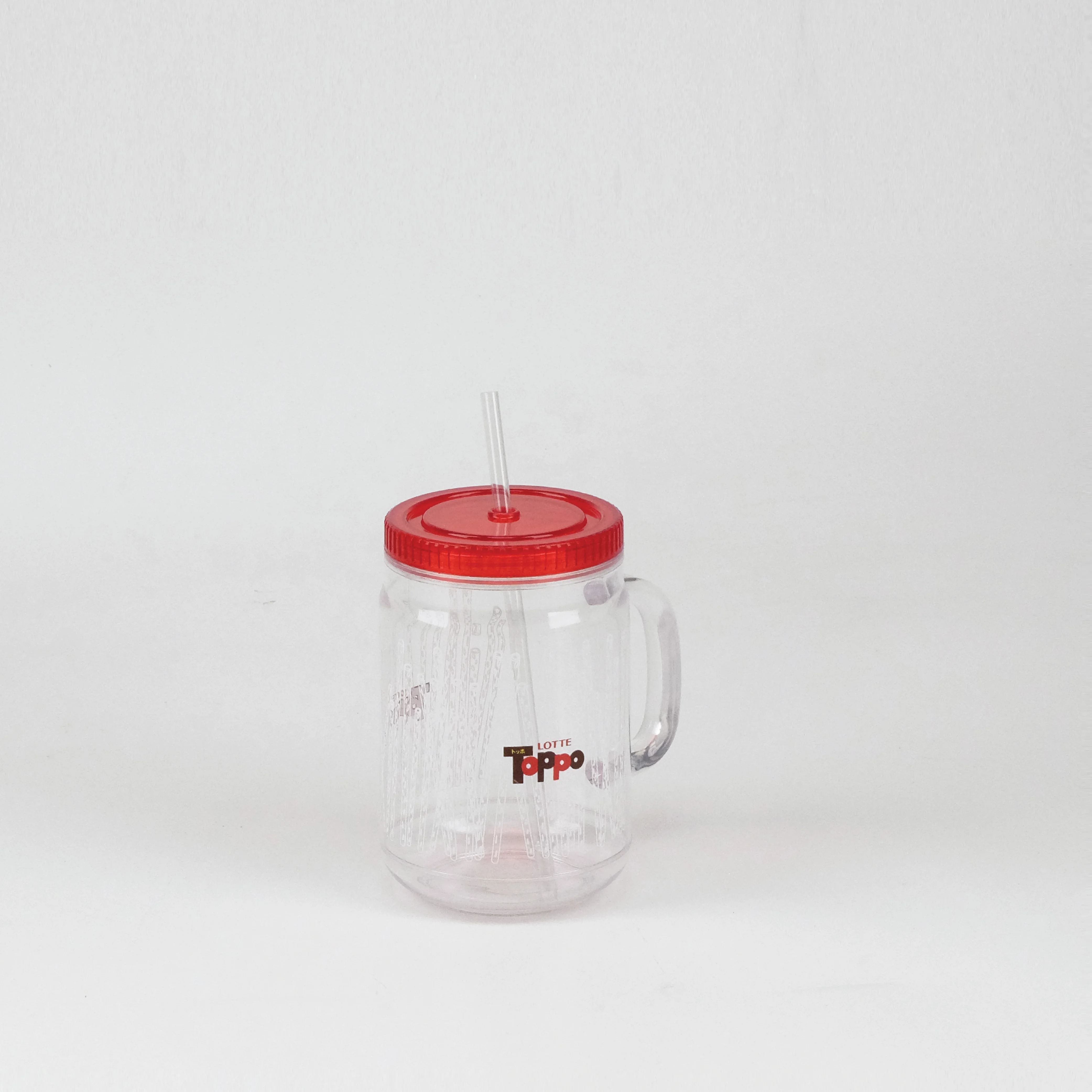 Promotion gift items with logo Drinking cup with straw water juice mug tumbler premium plastic Thailand manufacturer exporter