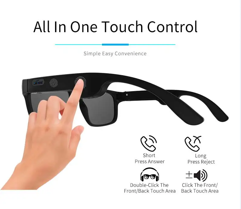 New Innovation As Seen On TV Stable Wireless Connection Wireless Headset Glasses Soundtrack Bone Conduction Audio Sunglasses Polarized