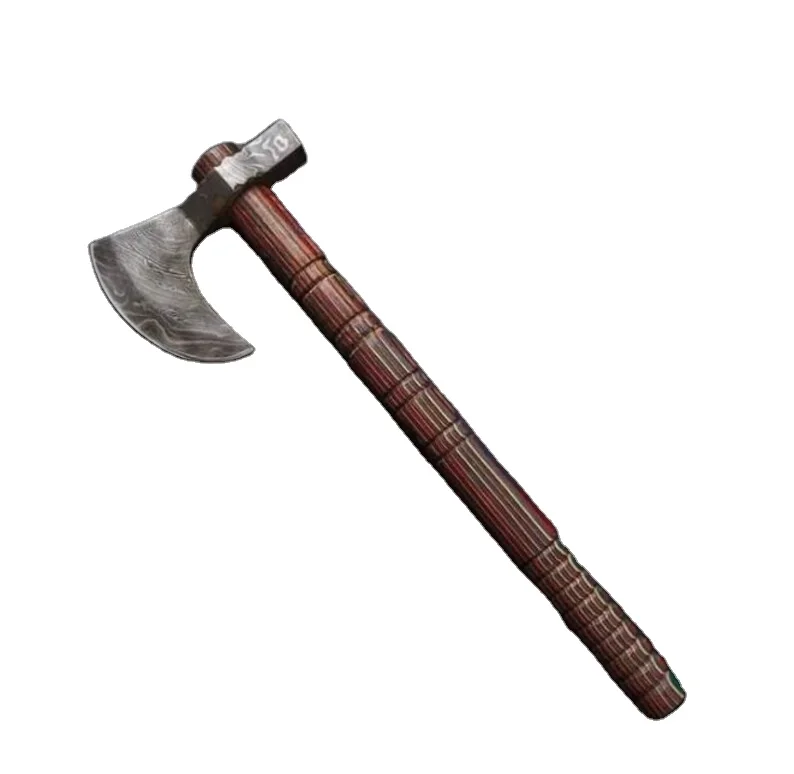 Brand New Custom Made Damascus Steel Tomahawk Axe Hatchet with multiple color Wood Handle