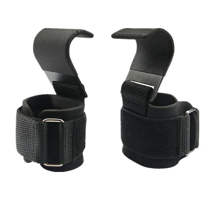 Men Women Bodybuilding Power Weight Lifting Hooks Pull Ups dead-lift customized Weightlifting Grip Wrist Straps